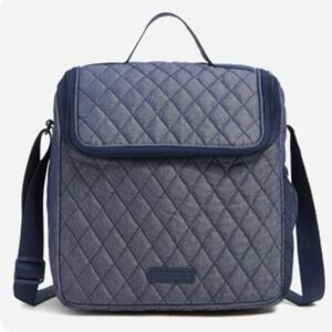 Vera Bradley Denim Moonlight Navy Quilted Crossbody Lunch Bag